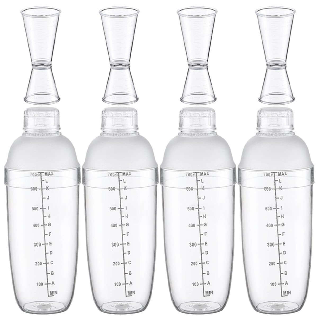 Ciieeo Shaker per Cocktail 700ml in Plastica, Shaker per Bevande Graduato, Tecnologia di Tenuta ad Alta Tenuta, per Bartender, Casa e Bar