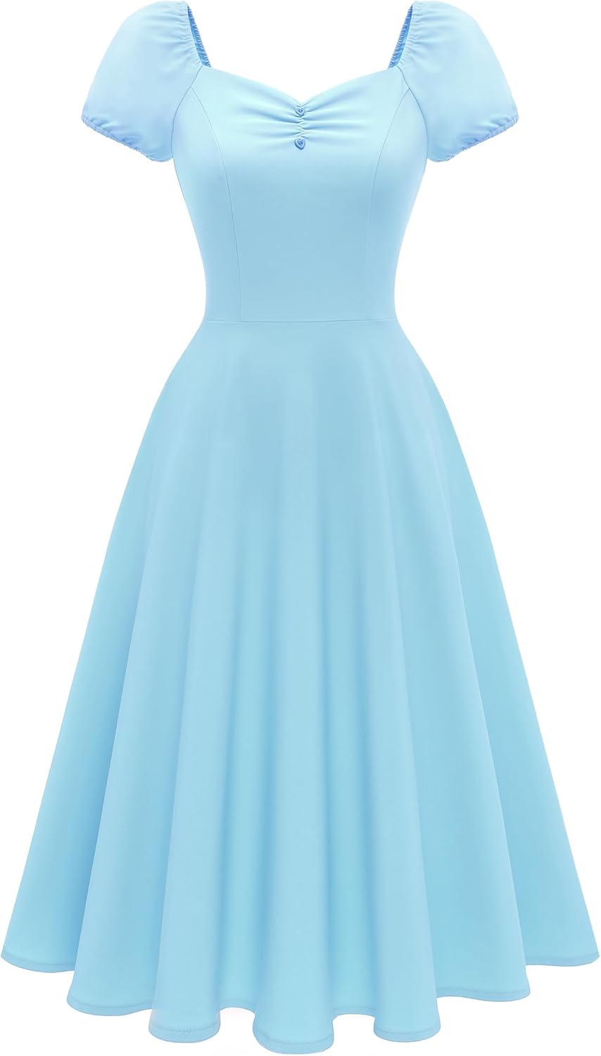 Wedtrend Women's 1950s Dresses With Sleeve 40s Tea Party Dresses Cocktail Dress Swing Vintage Dress