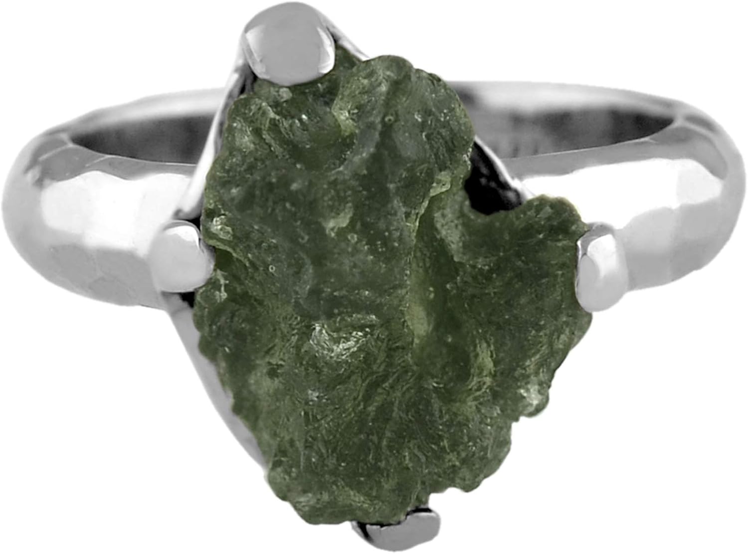 Starborn Sterling Silver 4-6 Carat Genuine Moldavite Ring - Image 3