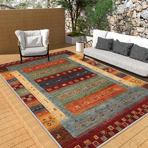 LXODOVZD Waschbarer Wohnzimmerteppich 90 x 140 cm, Groß Teppiche für Wohnzimmer Schlafzimmer Esszimmer und Kinderzimer, Bettvorleger Matte, Teppich Wohnzimmer, Weich Kurzflor Waschbar Teppich Gegend