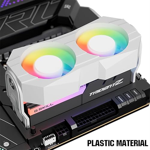 Miniatura 2 de Memoria RAM de computadora Radiador de plástico disipador de calor ram ventilador con doble ventilador giratorio de 2.362 in de PC 4Pin PWM y 5V