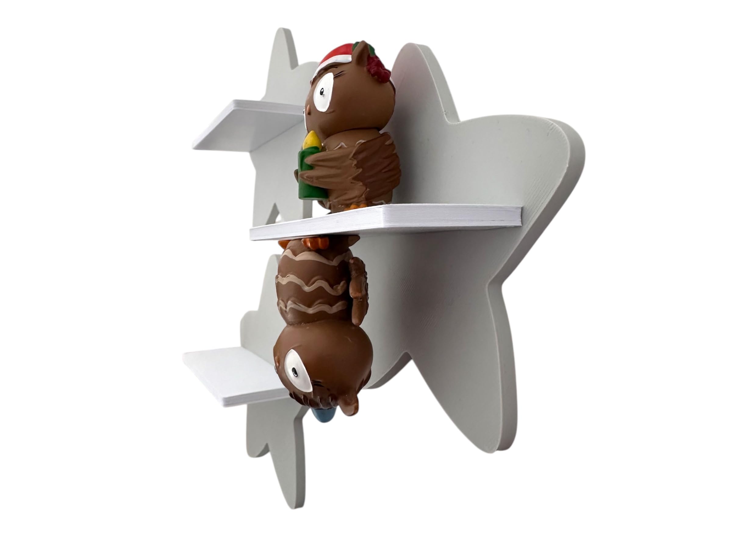 Mini Stern-3er-Set kompatibel für Toniefiguren, Tonieregal Toniebox Tonie Erweiterung - Erweiterungsregal - Kinderzimmer (Hellgrau)