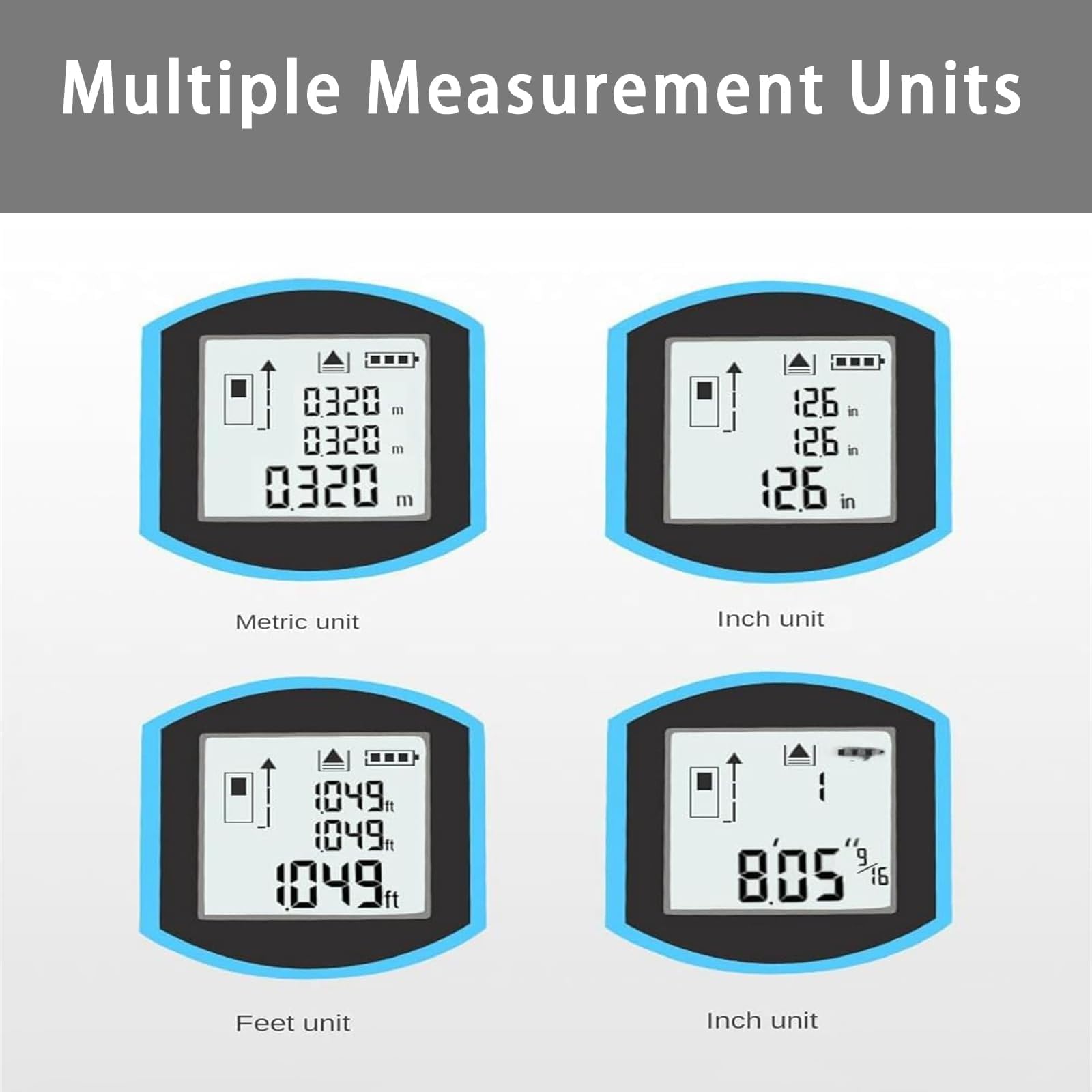 Metro a nastro Almighty Tools, righello onnipotente, telemetro 3 in 1 con display a LED, metro a nastro digitale, strumenti onnipotenti (blu, 1 pezzo)