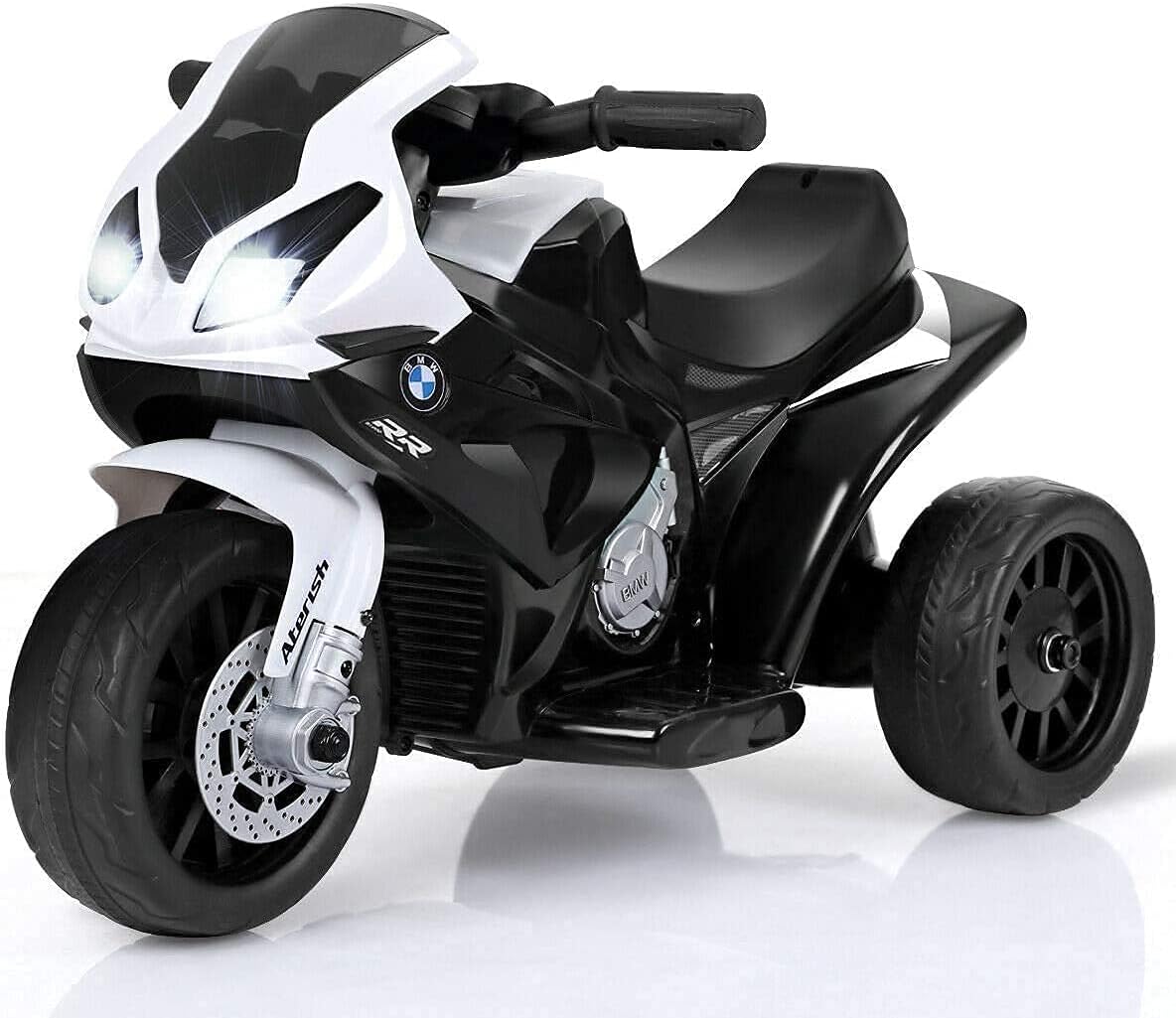 GLACER Kids Ride on Motorcycle, 3 Wheel Kids Motorcycle w/Training Wheels, Head Light, Music Mode & Cool Appearance, 6V Battery Powered Electric Ride on Motorcycle for Boys & Girls (Black)