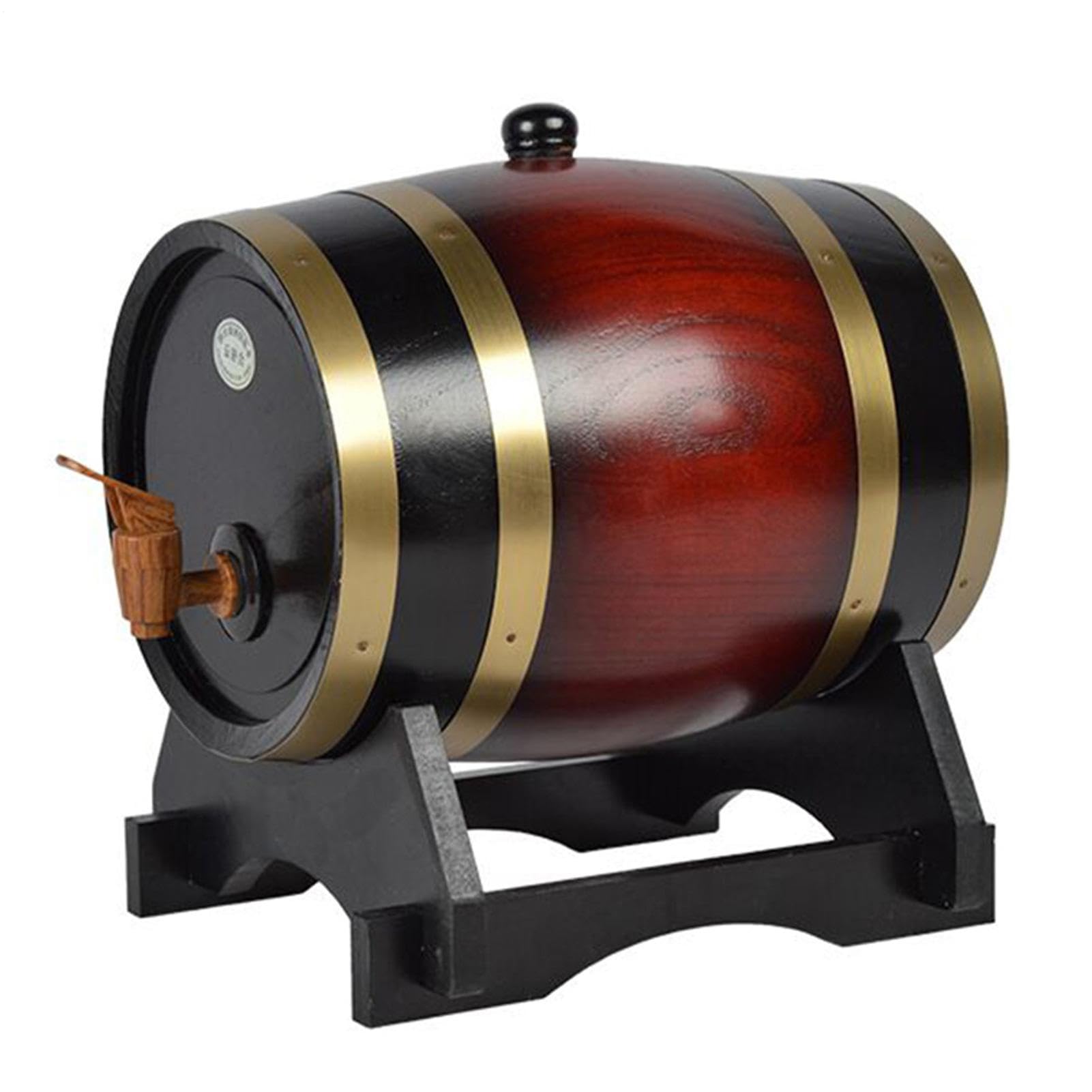 Tonneau en chêne – Tonneau en bois de 1,5 L, fût de rangement de 3 L | Distributeur d'alcool personnalisé gravé pour whisky, vodka, rhum, tequila, bière, spiritueux, récipient décoratif pour cuisine
