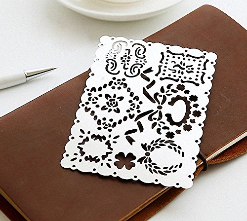 JoyTong Lace Metal Template Drawing Planner Stencil Size 4.72"Ã—3.34" (H1)