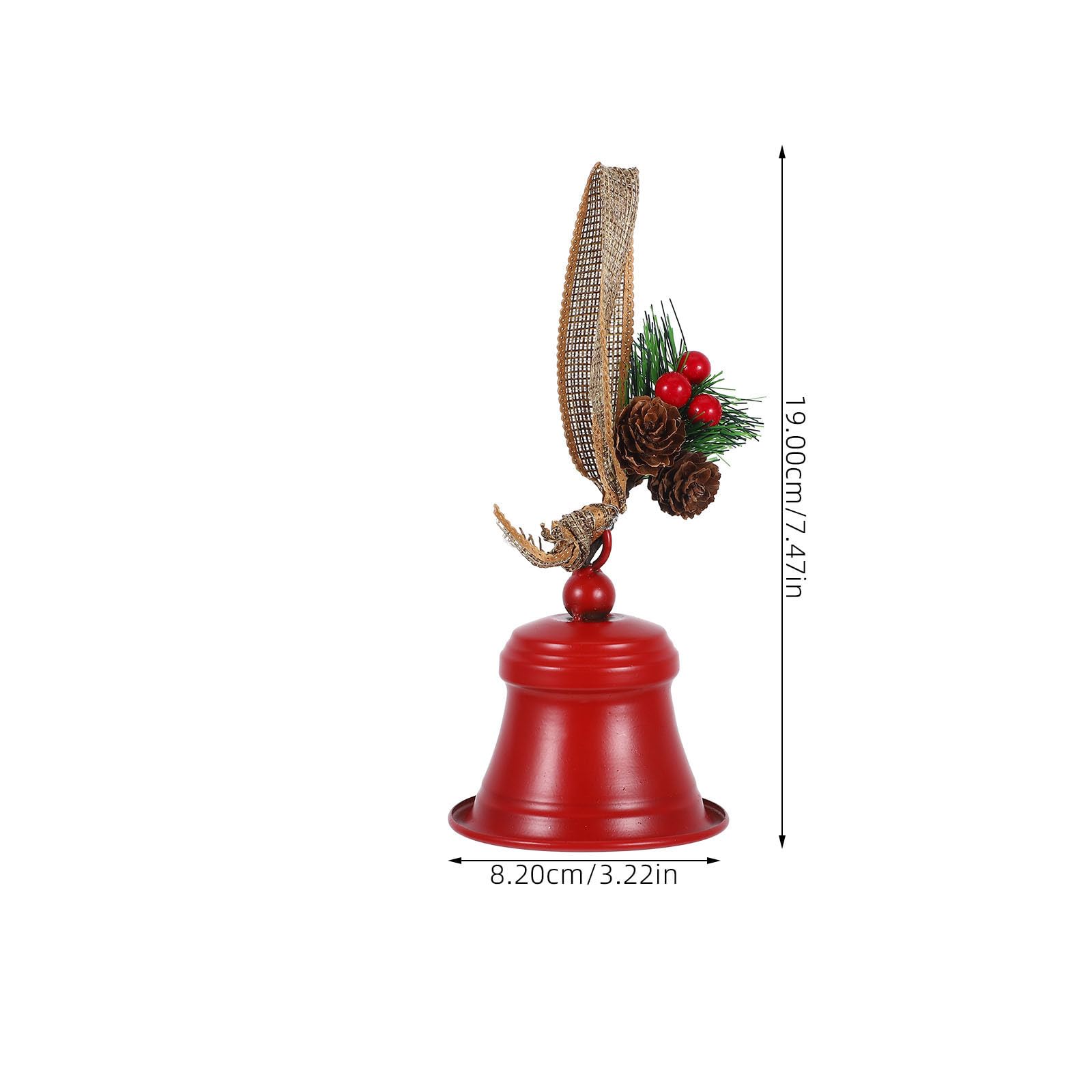 TOYANDONA 4 Piezas Campana Navideña de Hierro Roja Colgante para Puerta,