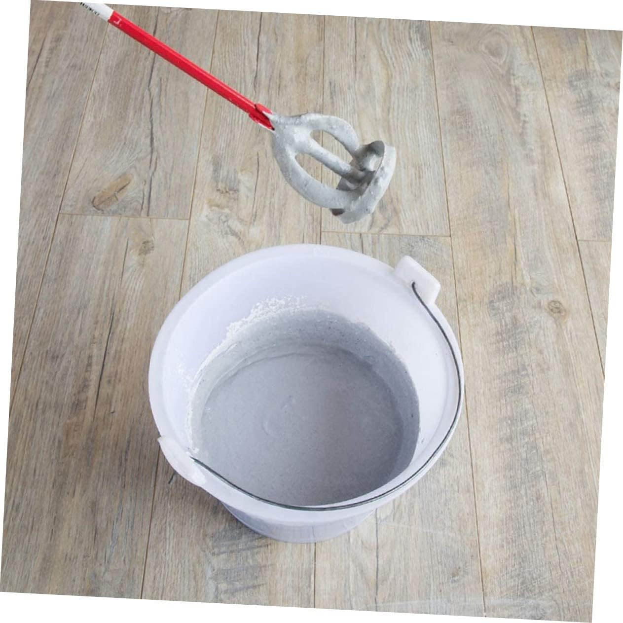 Mikikit Electric Drill Mixing Paddle for Cement Paint and Epoxy Removable Stirring Rod with Hexagonal Handle for Easy Installation and Cleaning Home and Construction Use