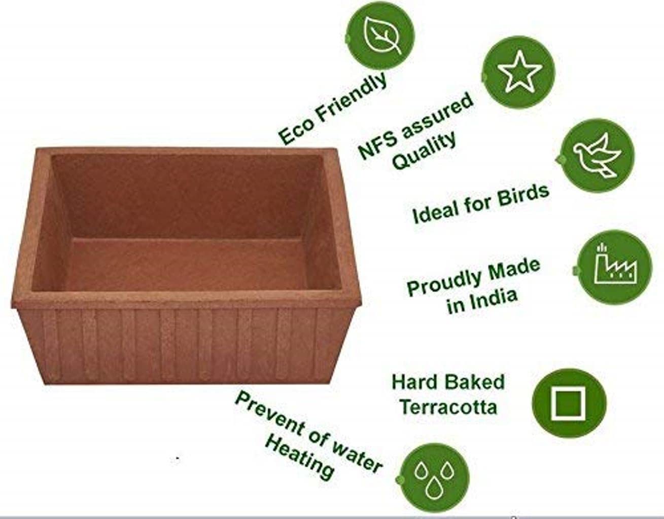 CRAFT PARK Earthen Pot Terracotta Bird Bath, Earth Brown (9X9-Inch) 1