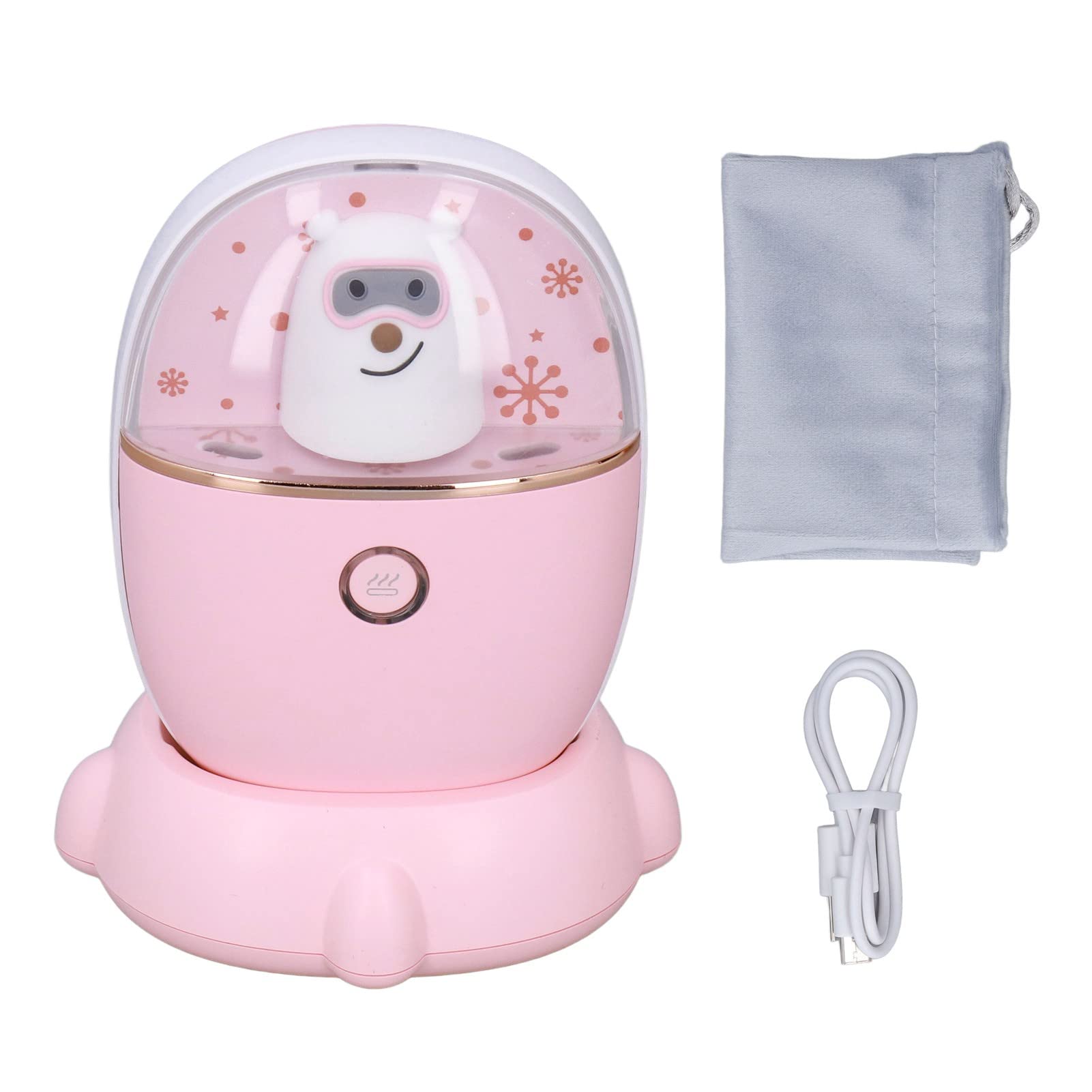 Scaldamani ricaricabile Piccolo scaldamani portatile bifacciale con ricarica USB per il viaggio a casa (Rosa)