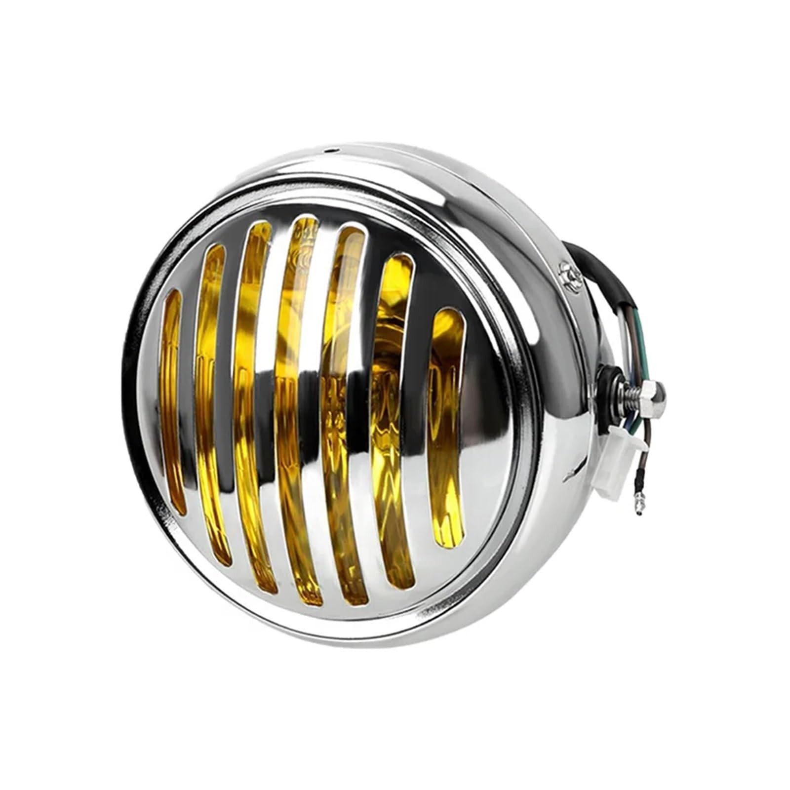 Faros Delanteras Moto para Gn125 para Cg125 Motocicleta Universal Retro Modificada 12V Carcasa Negra Frontal Metal Negro Faro Redondo Retro LED Faros