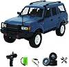 1/16 WPL D54 LC80 RC Crawler 4WD, 2.4GHz RTR Off-Road Truck with Leaf Spring Suspension, LED Lights, High-Torque Motor, Realistic Land Cruiser Style(Blue/1 Battery)