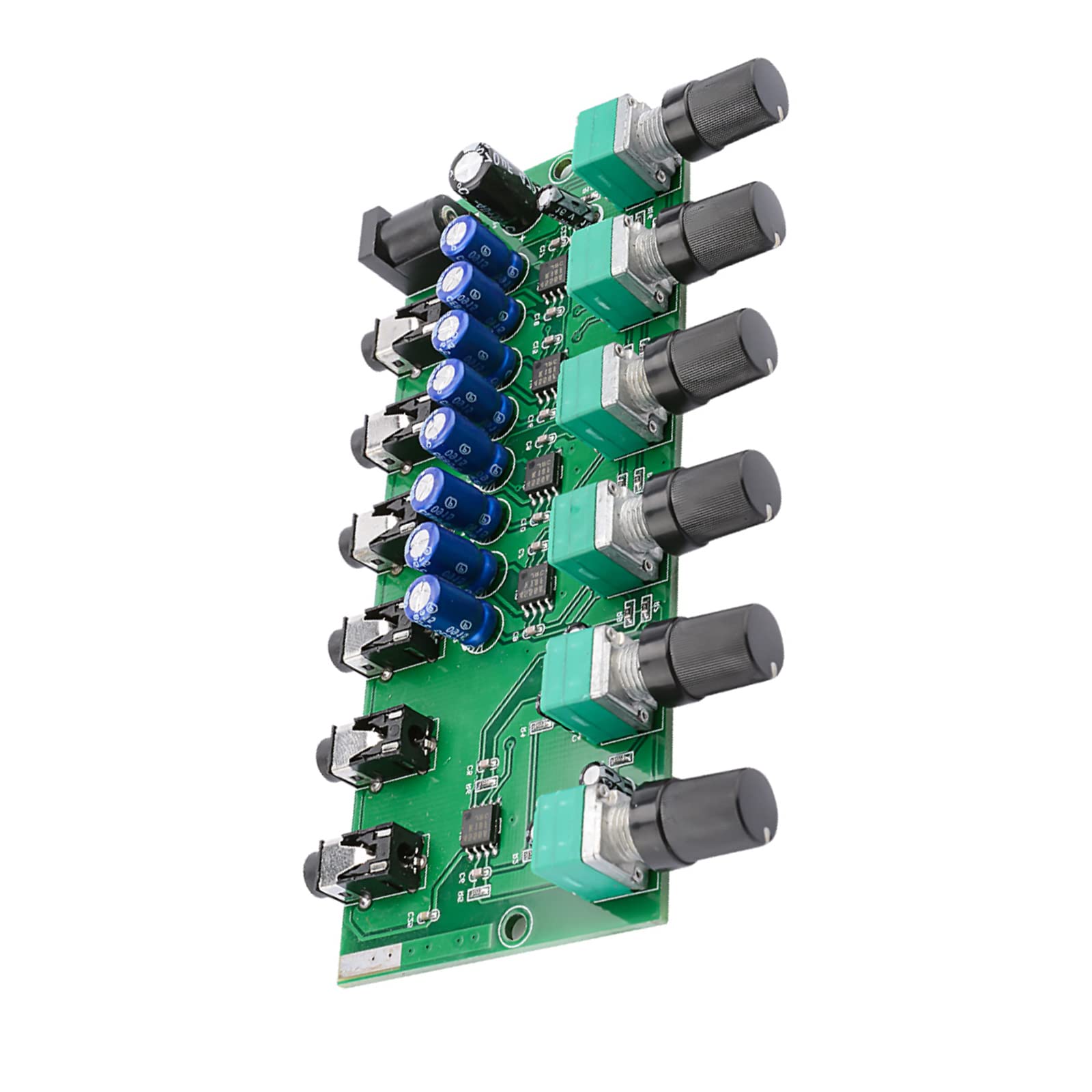 TECKEEN 4-Way Audio Mixer Stereo 4-In-1-Out Audio Mixer Board with Case Headphones Amplifier 2 Way 4 Way Input 1 Way Output 3.5mm