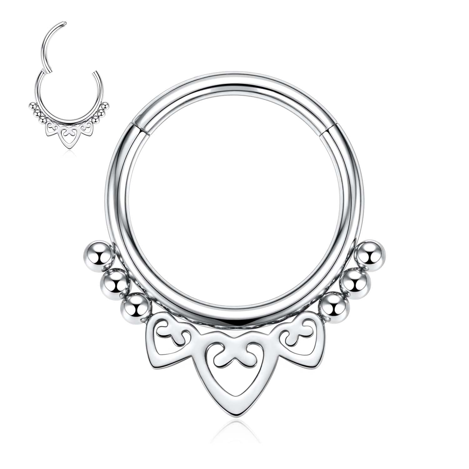 hengkaixuan Unique Animal Shape Septum Nose Ring Septum Jewellery 16G Daith Earrings Surgical Steel Nose Hoop Septum Clicker Conch Piercing Jewellery Rook Helix Tragus Cartilage Lobe Hoop Earring — view 63