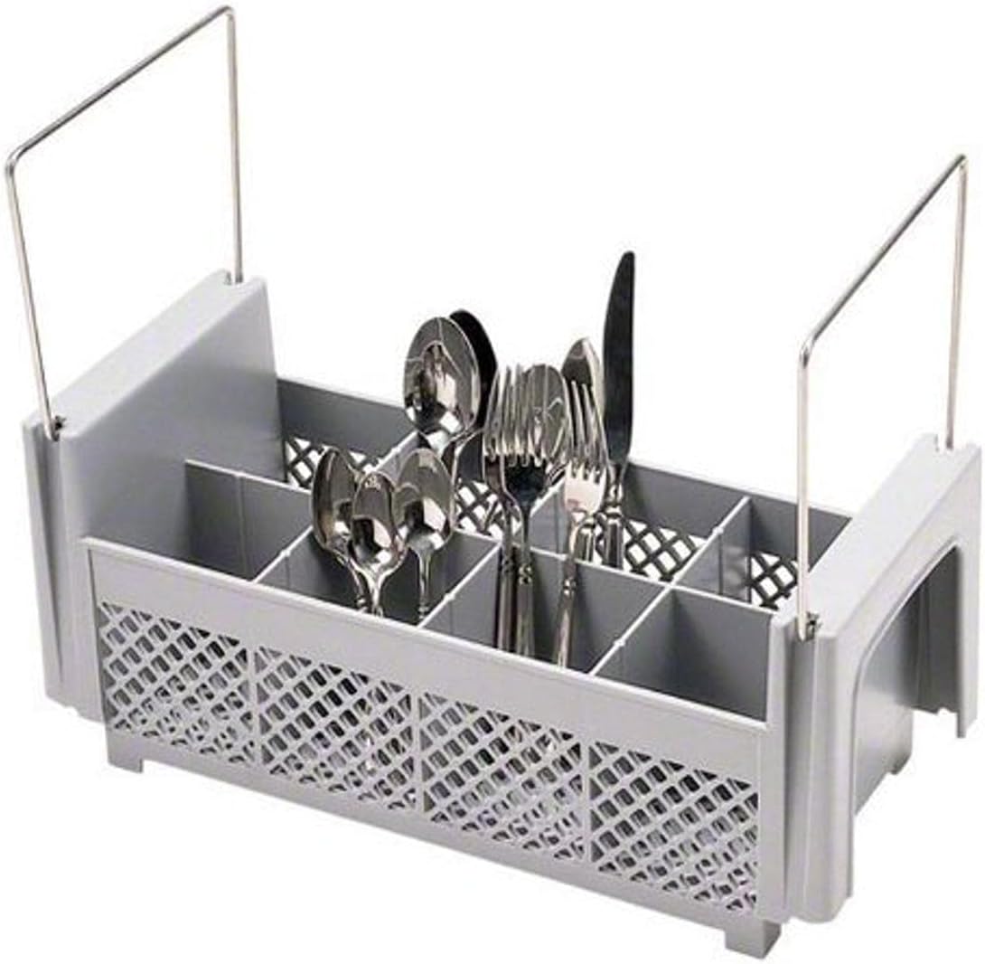 Cambro Half Flatware Basket with Handles Soft Gray 8FB434-151