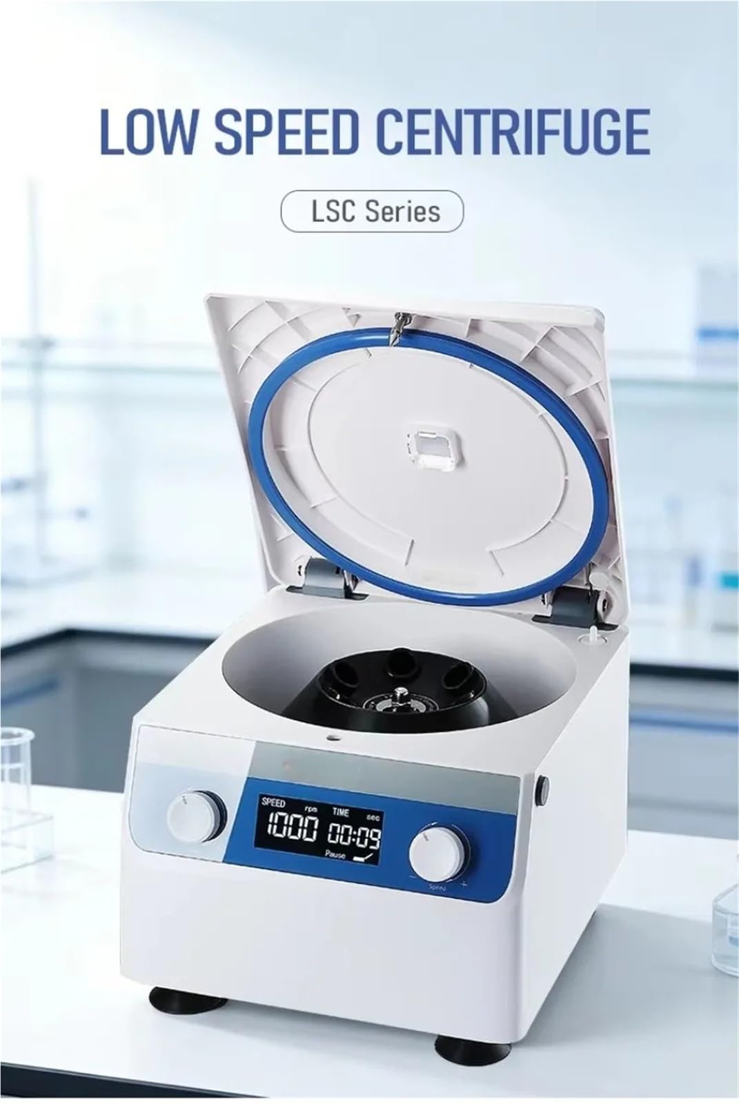 Wirówka, Wirówka niskoobrotowa LSC-4T, 6/8 dołków i 4000 obr./min, LCD + blokada mechaniczna, przygotowanie próbek do komórek laboratorium biologicznego(SN-LSC-4T(8 Wells))
