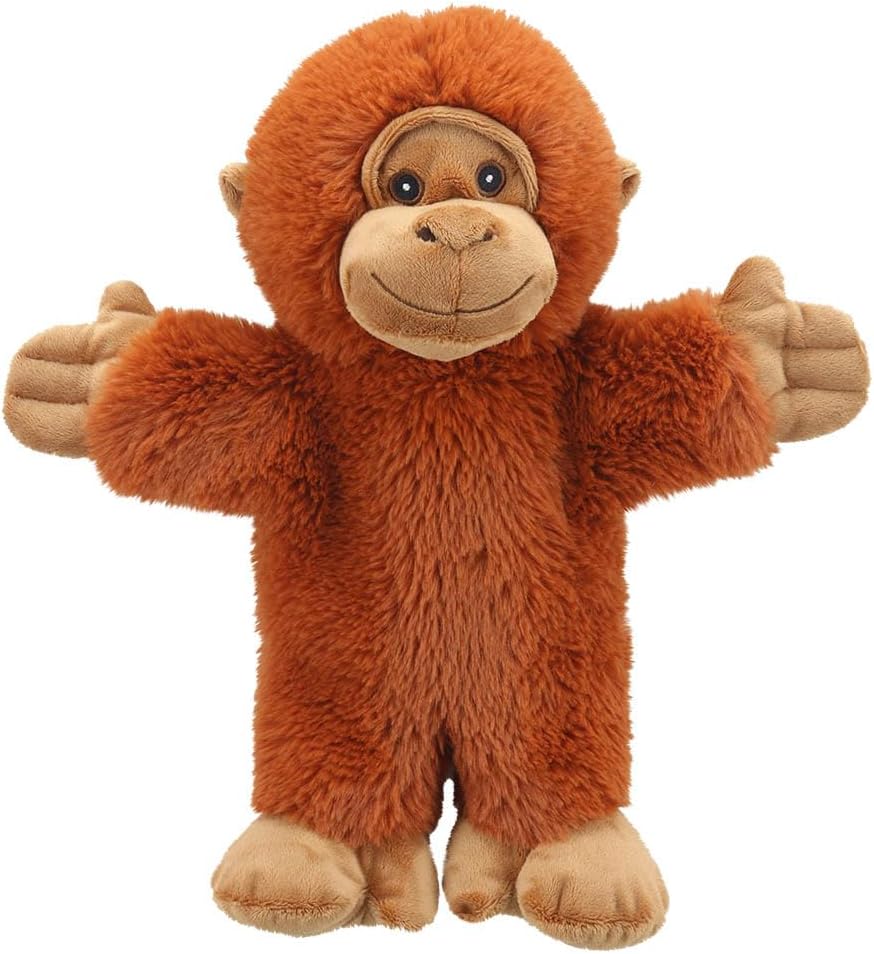 The Puppet Company Orangutan Hand Puppet - Soft Plush Toy for Kids & Adults - 100% Recycled Materials - Interactive & Eco-Friendly - Perfect for Storytelling, Play & Adventures - 32cm