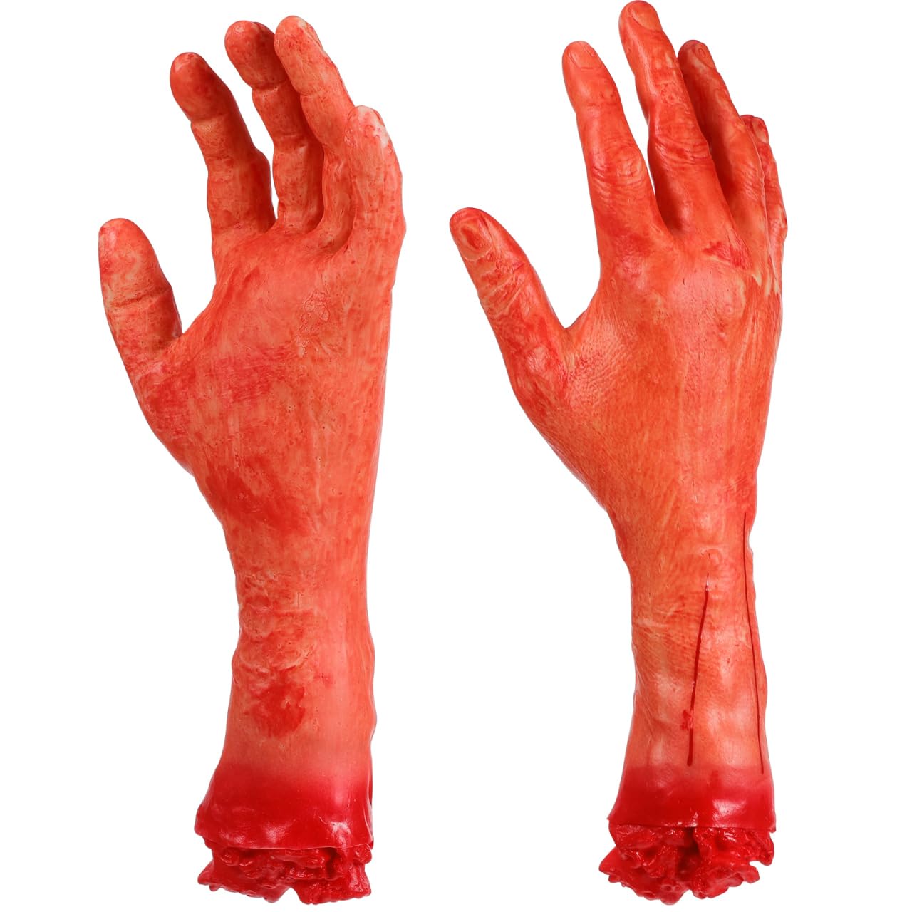4pcs Blood Broken Men Hand, Horror Severed Bloody Body Parts Props, Fake Hand for Halloween Party Decoration