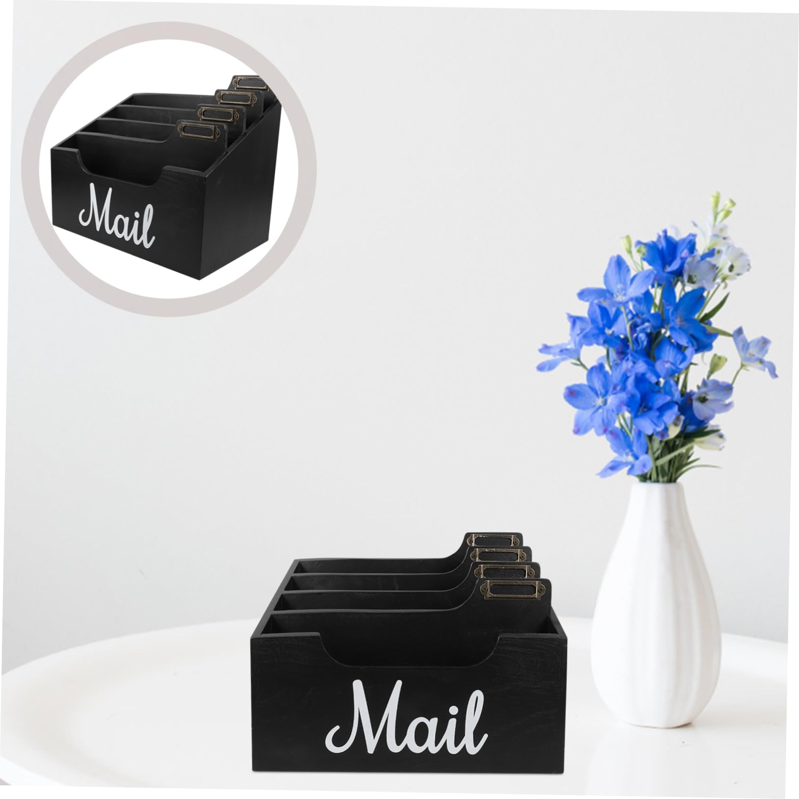 Organizador de Escritorio de Madera con Compartimentos Múltiples para Almacenamiento de Correspondencia para Oficina y Diseño Rústico y Funcional para Usar y de Limpiar