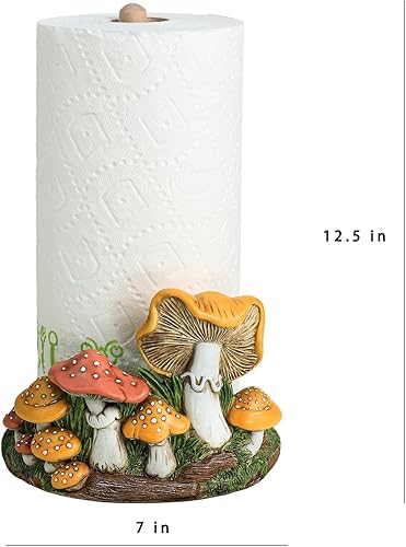 Miniatura 2 de Soporte para toallas de papel con patrón de hongos retro, exhibición de manualidades de resina para encimera de cocina, cafetería, restaurante