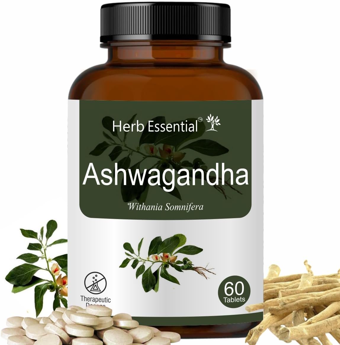 Ashwagandha Tablets, 500mg,60 Tablets | Extra Energy,Stress Relief | Rich in Antioxidants | Immunity Booster |100% Natural