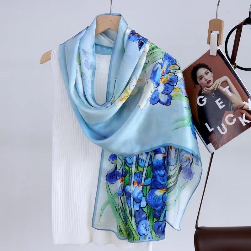 ANDANTINO 100% Mulberry Silk Long Scarf for Women Large Shawls for Headscarf and Neck- Oblong Hair Wraps with Gift Packed - Image 4