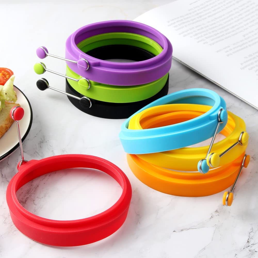 4 Anelli Per Uova In Silicone - Stampi Per Frittate Tonde E Pancake - Foto 4