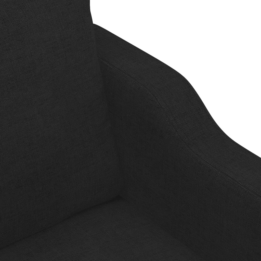 vidaXL Ensemble de Canapés avec Coussins 4 pcs, Canapés avec Accoudoirs et Dossier, Ensemble de Meubles avec Repose-Pied Salon, Moderne, Noir Tissu