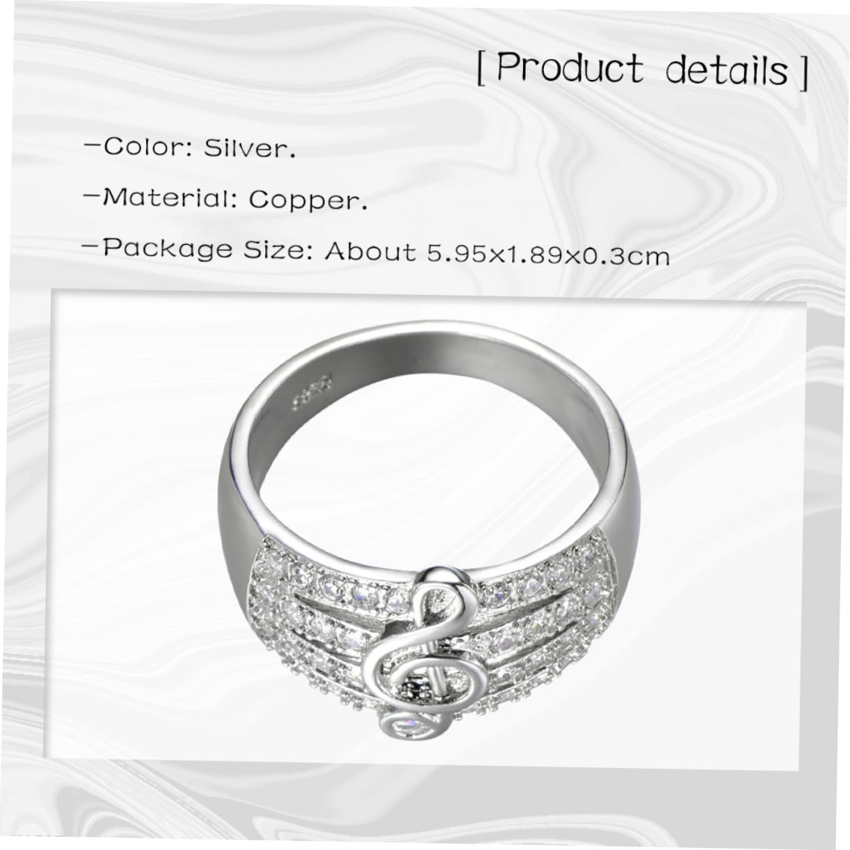 1 Anello da Dito per Donna alla, Creativo, in Argento, Misura 9, Accessorio Unico per Gioielli per Amanti della Musica