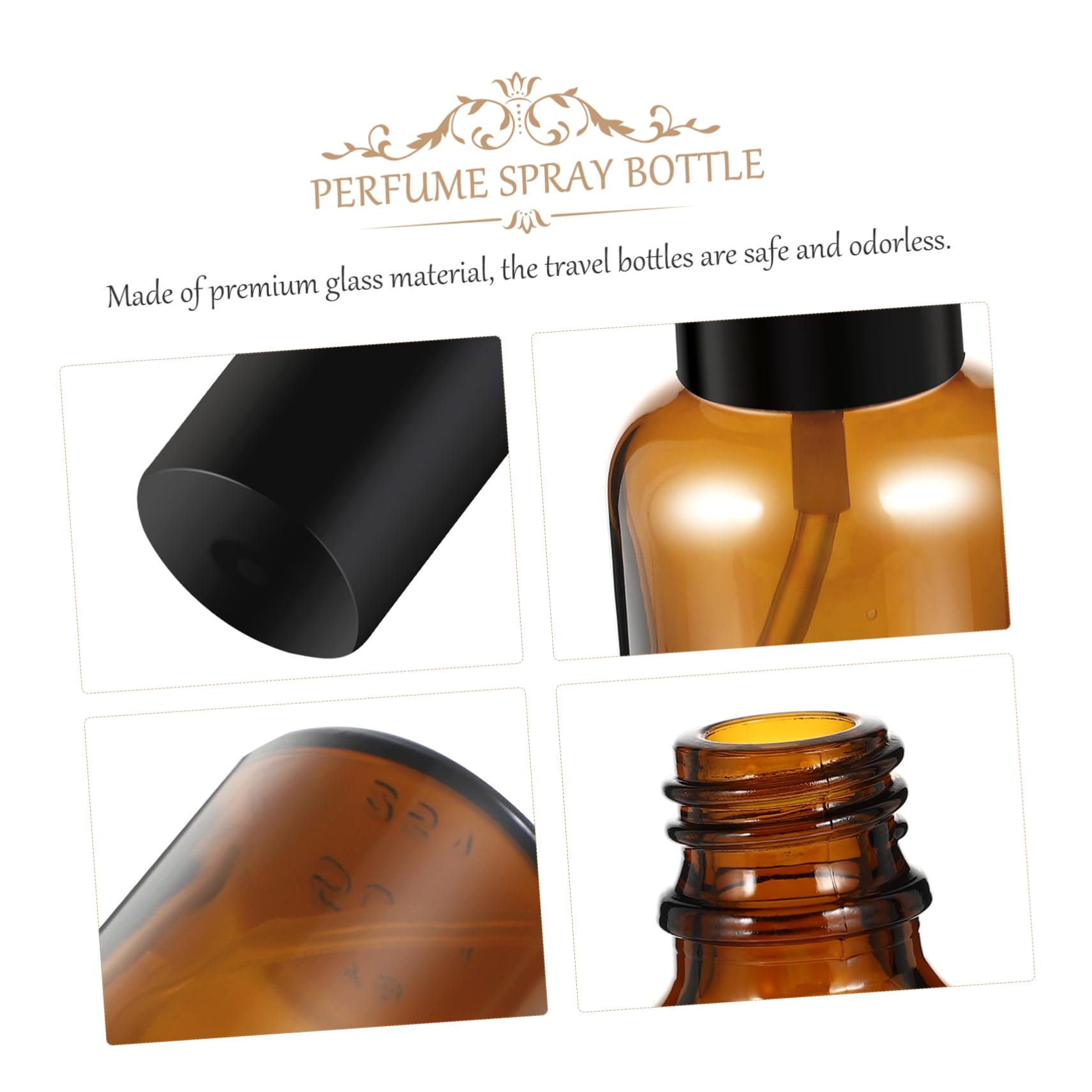 FRCOLOR Flaconi Spray in Vetro Marrone 50ml Ricaricabili Leggeri, Set 10 Pezzi Bottiglie Spray Vuote per Viaggi e Uso Esterno