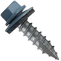 Vista 36 de TORNILLOS PARA TECHOS DE METAL #14: (250) Tornillos x 1" ABC GRIS Tornillo para techo de chapa metálica con cabeza hexagonal y arandela.