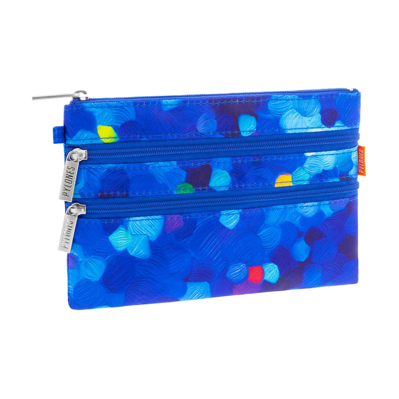Pochette Pylones 3 Cerniere - Pratica Porta Oggetti In Poliestere, 20x13 Cm, Blu Orchidea