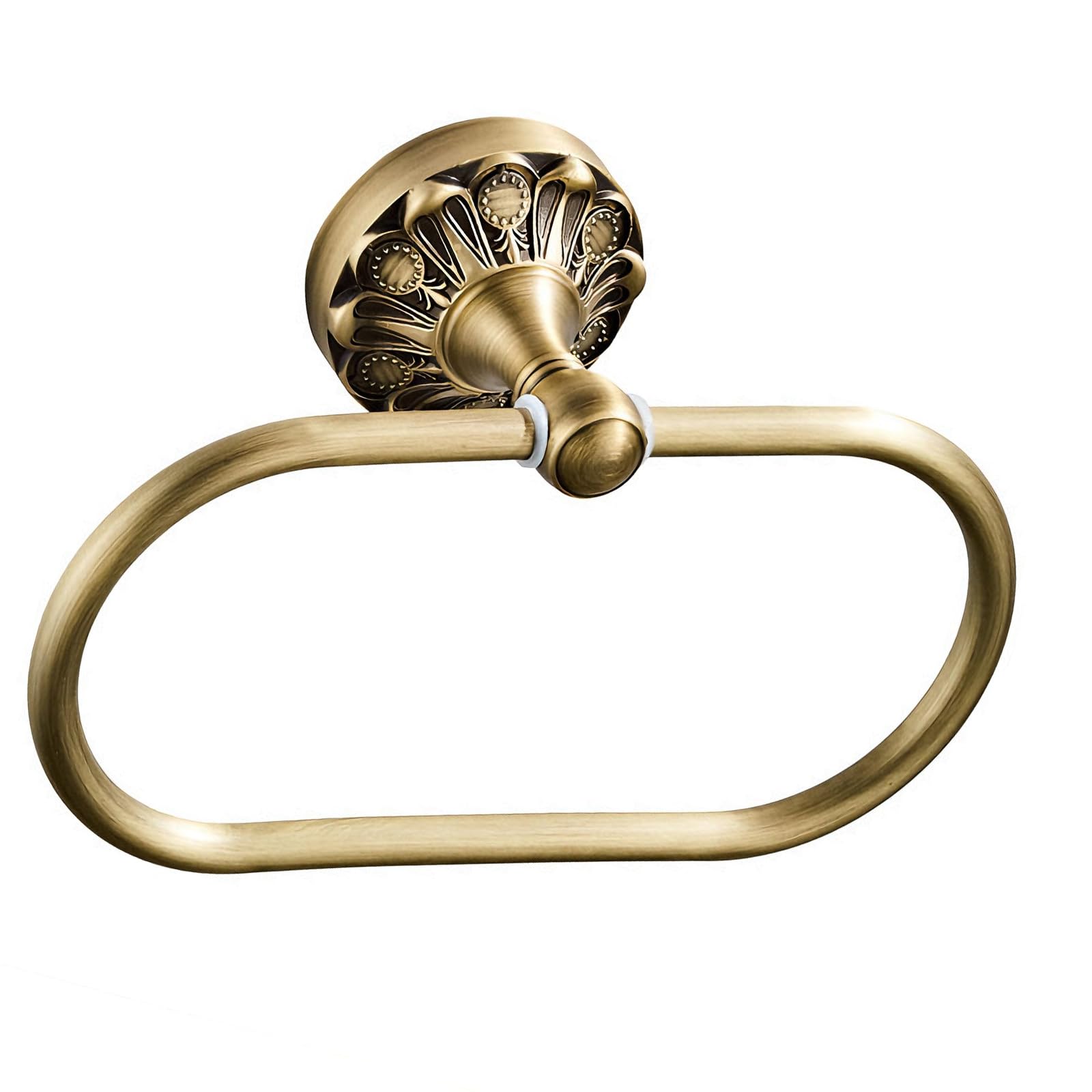 Cazstyk A Oval Metal Towel Holder Featuring Embossed Base Simple Installation Strong Bathroom Ccessory For Dded Frictions Metal Towel Rings