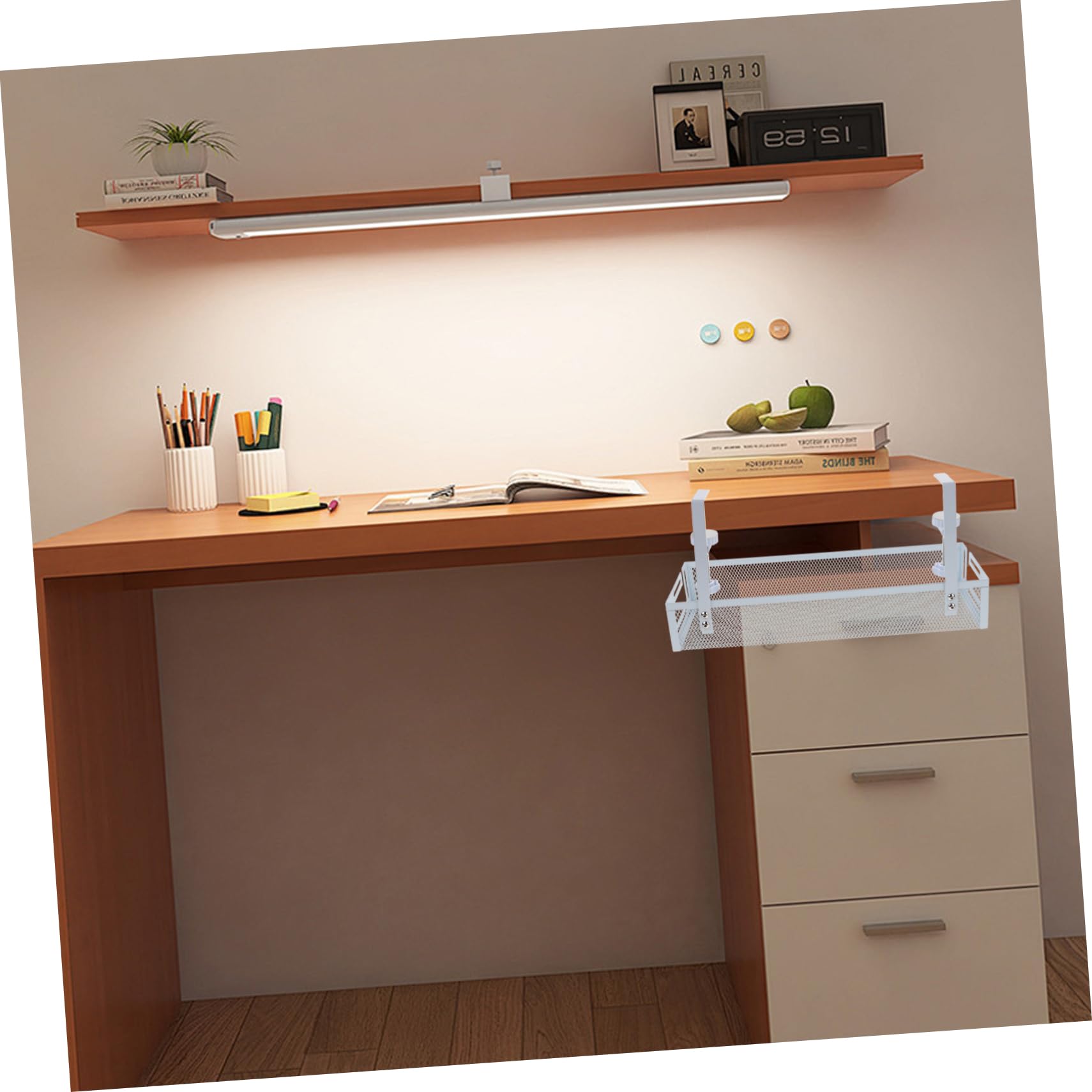 GLEAVI Plateau De Gestion des Câbles sous Le Bureau Organisateur De Câbles pour Ranger Alimentation Et Adaptateurs USB