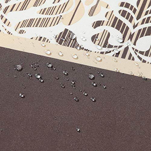 Bestripes Brown Fabric Shower Curtain, Tan And Golden Printed Boho Paisley Damask Pattern Shower Curtains For Bathroom, Waterproof Bathroom Curtains, 72" W X 72" H #TOP2