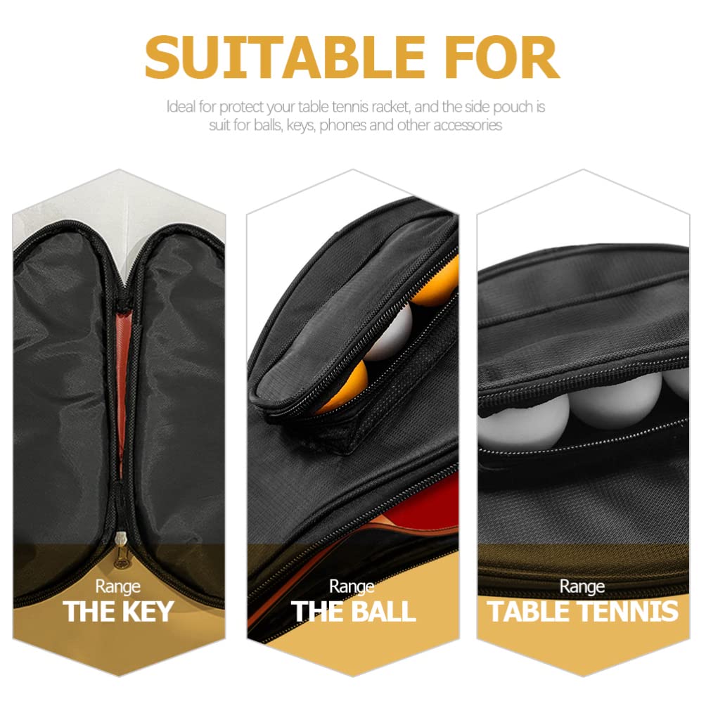 BESPORTBLE Borsa Porta Racchetta da Ping Pong Nera per Viaggio | Oxford Cloth, Mini Design Leggero, Protegge la Racchetta, Organizzazione Pratica per Spostamenti