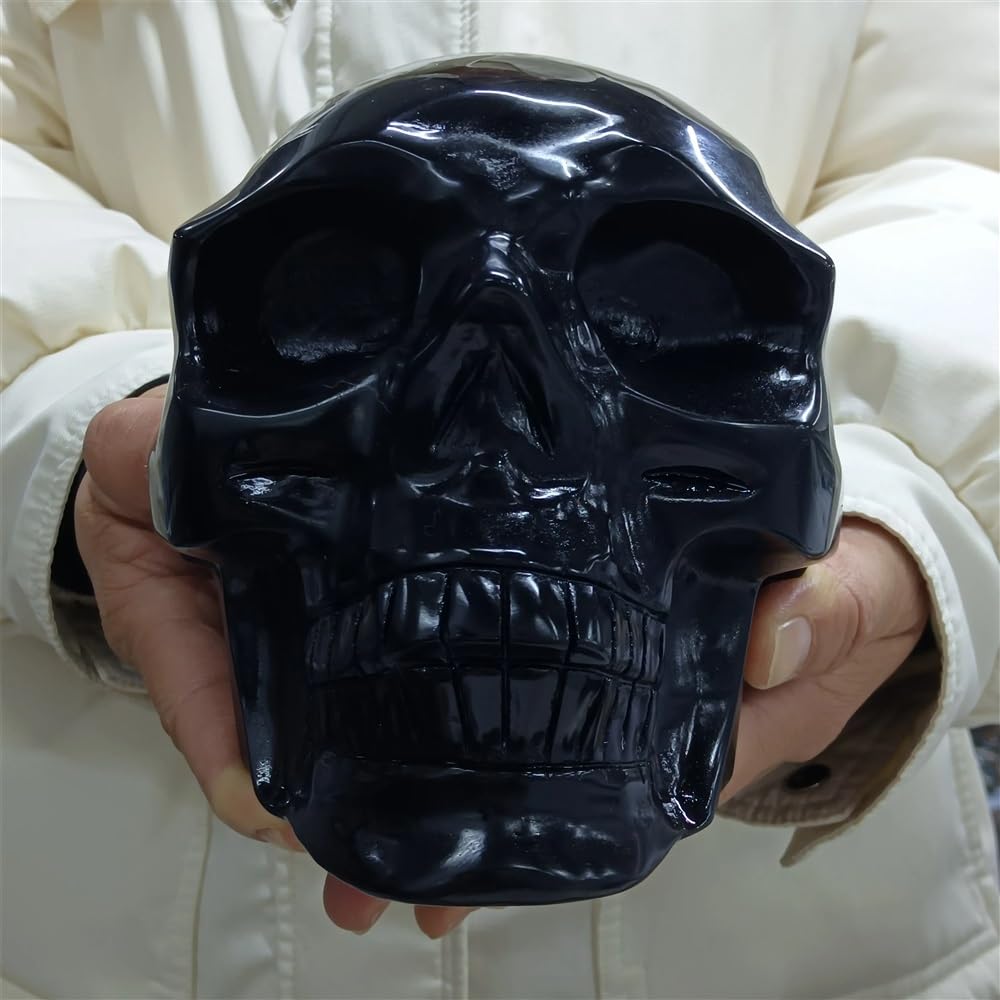 AUOQKQUT Obsidian Skull, Quartz Crystal Ore Carved, StoneDecoration Home Decor(Size:30-50g about3.5cm)