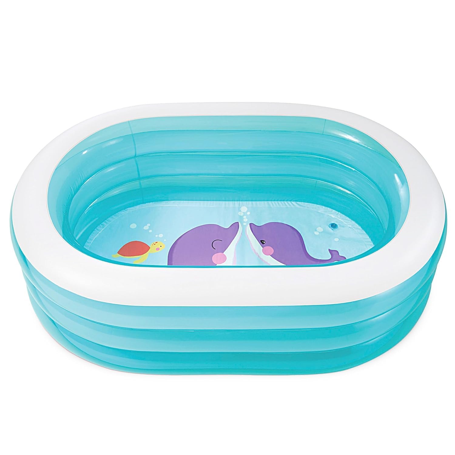Oriley Swimming Pool with Oval Shape Whale Design Unisex Inflatable Splash Bathing Tub Durable 3 Ring Water Play for Kids Outdoor Swim Summer Party Garden (Pack of 1, Random)-image-8