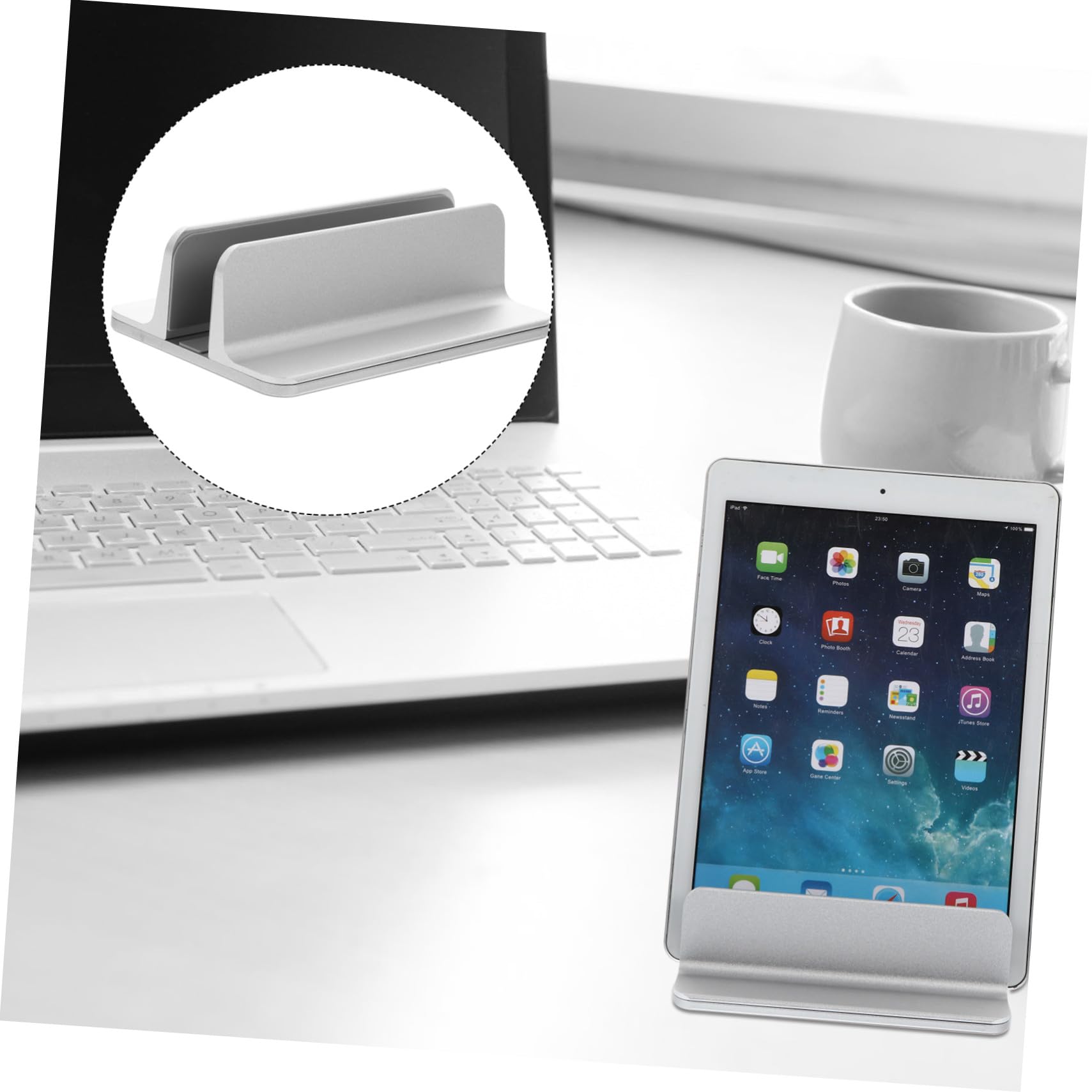 SEWACC Soporte Vertical para Portátil y Tablet de Aleación de Aluminio Anodizado Base Estable y Resistente para Mejor Disipación de Diseño Compacto para Escritorio Compatible con