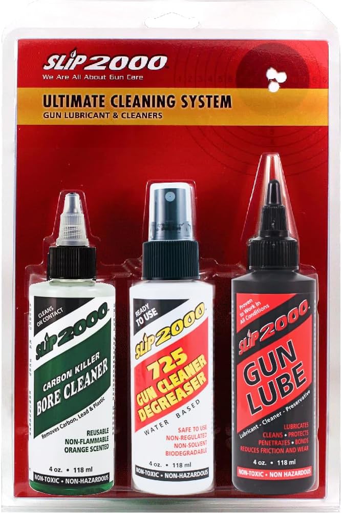 SLIP 2000 Ultimate Cleaning System, Contans Gun Lube, 725 Gun Cleaner and Carbon Killer Bore Cleaner, Combo Pack