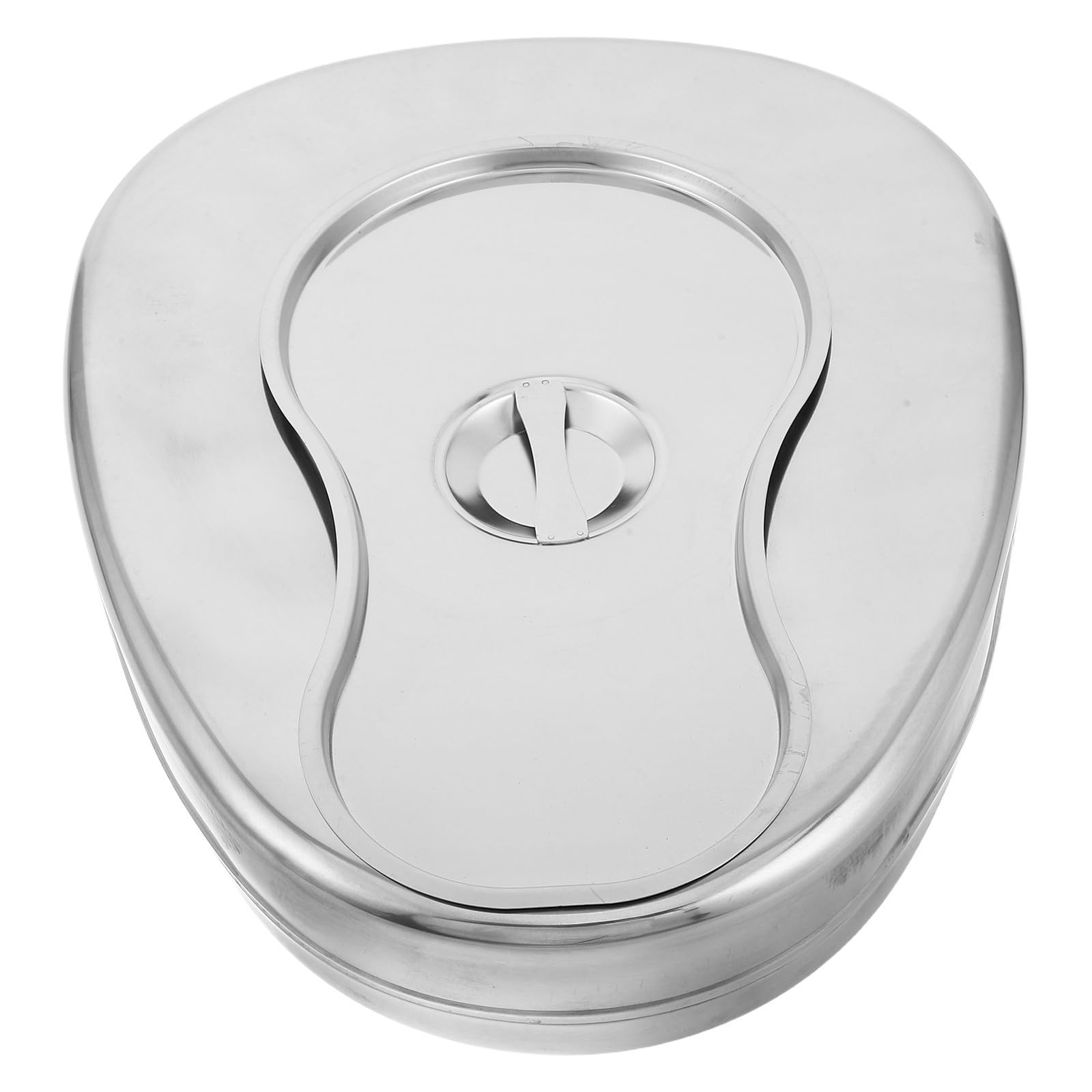 Orinal de Acero Inoxidable 304 con Tapa, Portátil para Cuidados en Cama