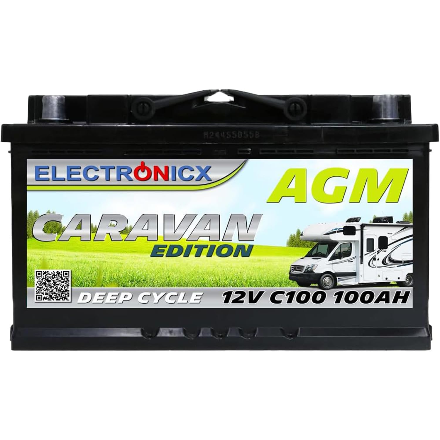 AGM Electronicx 12V 100Ah C100 Deep Cycle Battery Caravan Edition - Maintenance Free, Ideal for Camping, Boats, Emergency Power Systems and Insulated Systems