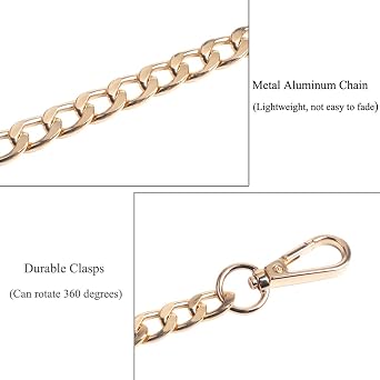 Leather Chain Strap Replacement for Women Handbag Purse Crossbody or Shoulder Bag, 130 cm Long