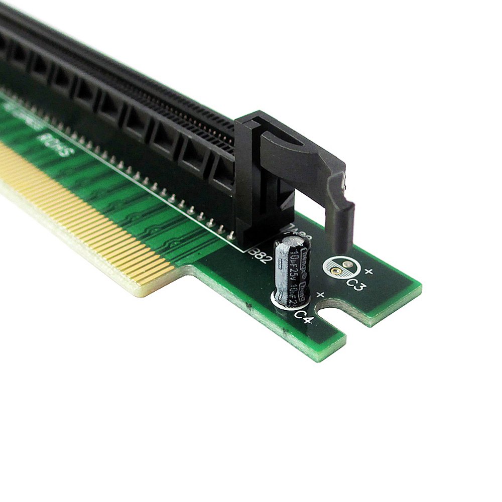 16x Right Angle Adapter PCI-Express 16x Riser Card - 90 Degree Right ...