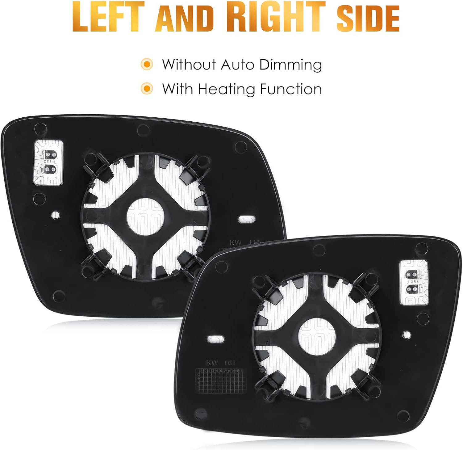 Left & Right Side Heated Mirror Glass Fits for Dodge Journey 2009-2019 Replacement for 68045692AA 68045693AA