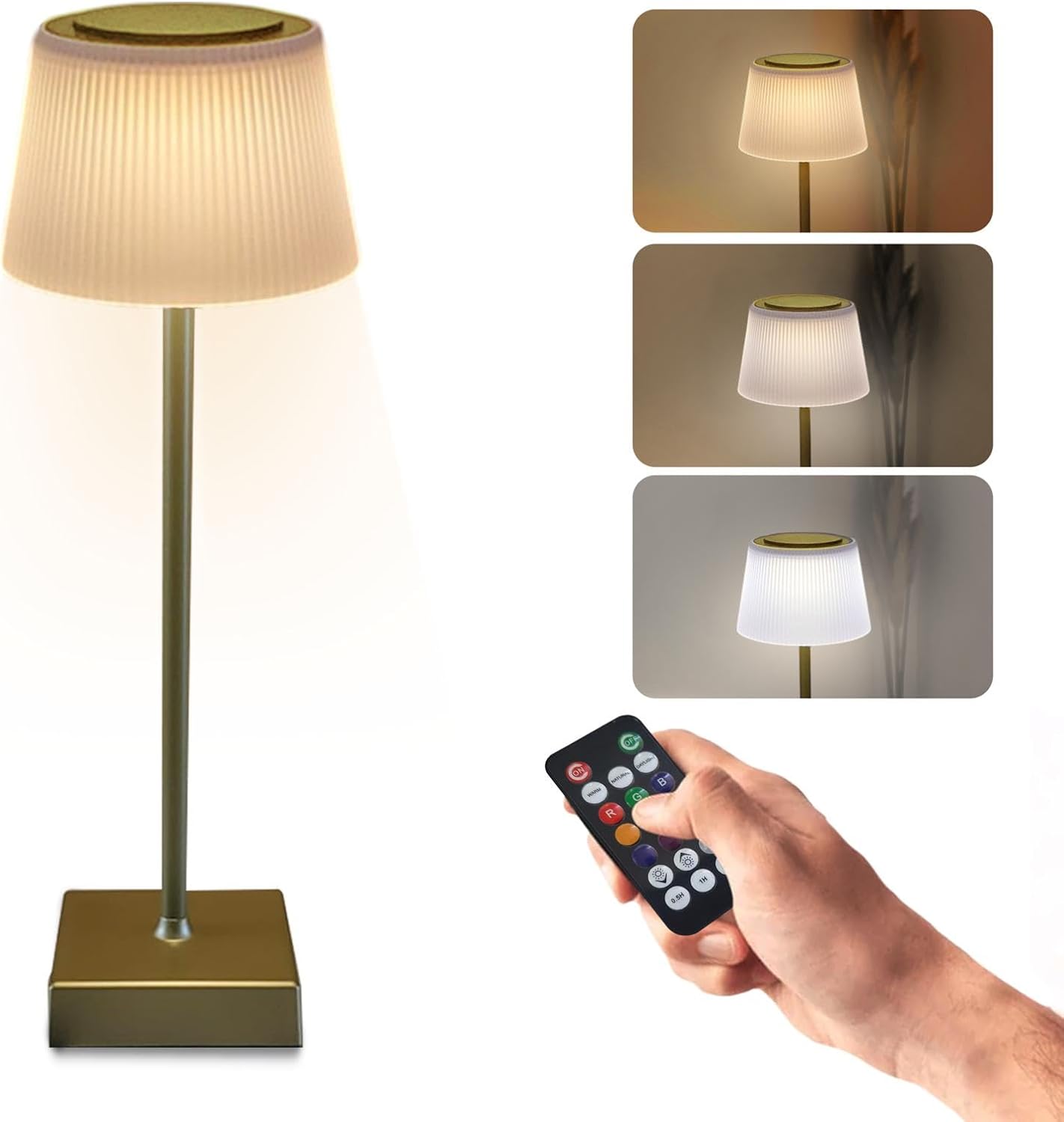 Cordless Lamp - Battery Operated Table Lamp - Cordless Rechargeable Lamp - 6600 mAh Battery Powered LED Wireless Lamp, IP54 Waterproof, 3CCT & 64 RGB Colors, USB Lamp for Living Room, Bedroom, Patio