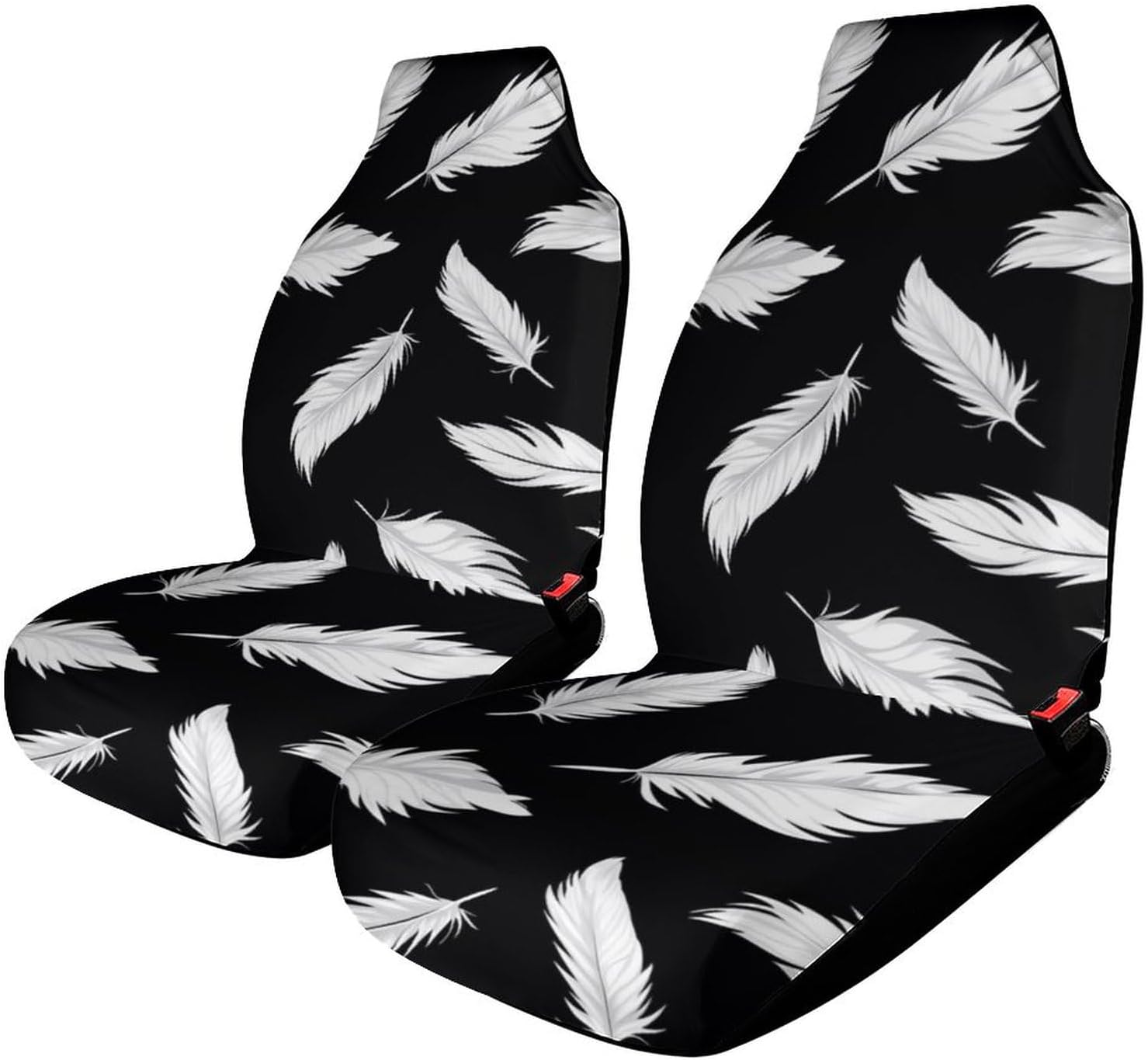 Feather Car Seat Covers Universal Car Front Seats Protector Auto Interior Accessories 2PCS