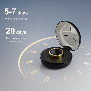POBOVi Smart Ring for Women Men- Sleep/Fitness/Stress/Heart Rate Tracker- Menstrual Records - 7 Days Battery Life - Wireless Charging - No APP Subscription - iOS & Android Compatible(Rosegold, 12)