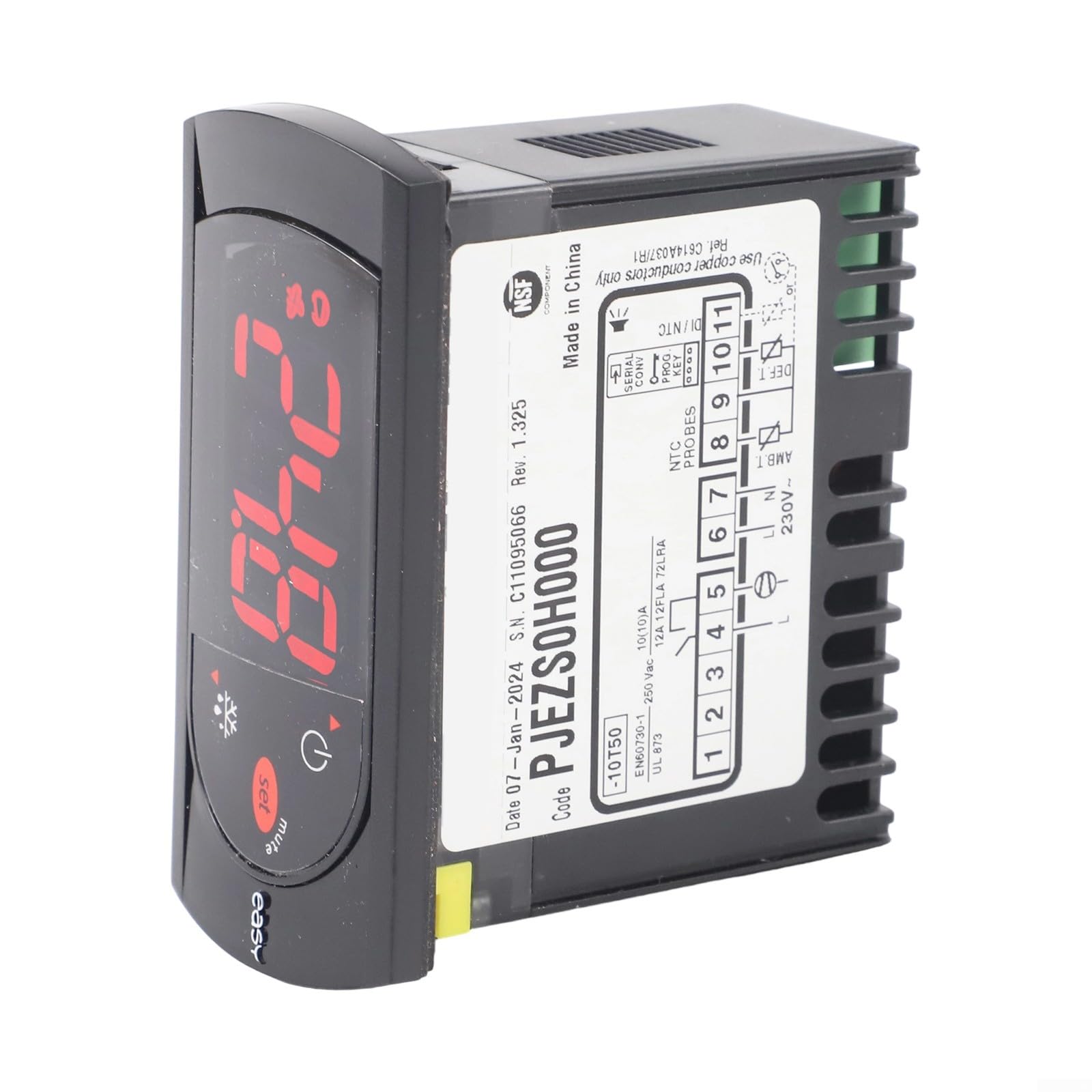 Controlador de termostato digital con sonda de sensor de temperatura para sistemas Carel y refrigeradores, 115 V, construcción de plástico y cobre