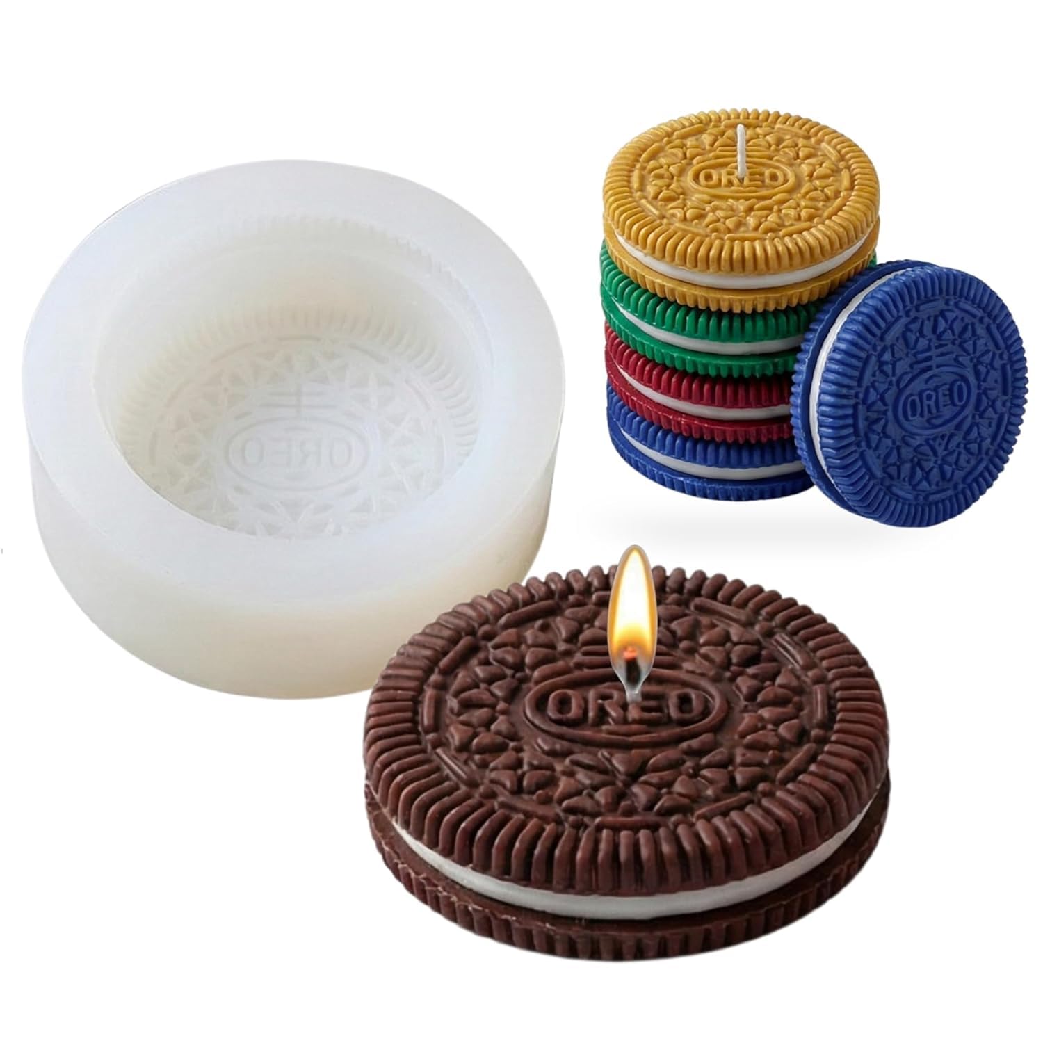 Biscuit Shape Silicone Mold for Candle Making Cookie Candle Mould Resin Art and Craft Molds Chocolate Cake Topper Cooki Designe (ASM110-35)-image-33
